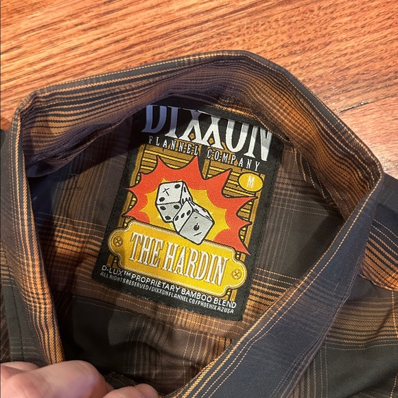 NWT Dixxon Flannel Company Orange & Black Plaid Pearl Snap Bamboo Blend Shirt - Picture 7 of 7